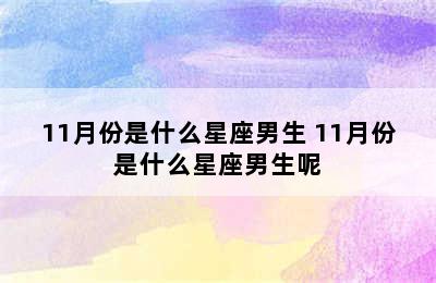 11月份是什么星座男生 11月份是什么星座男生呢